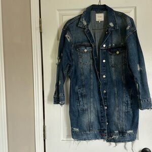 Zara long line Denim Jacket M